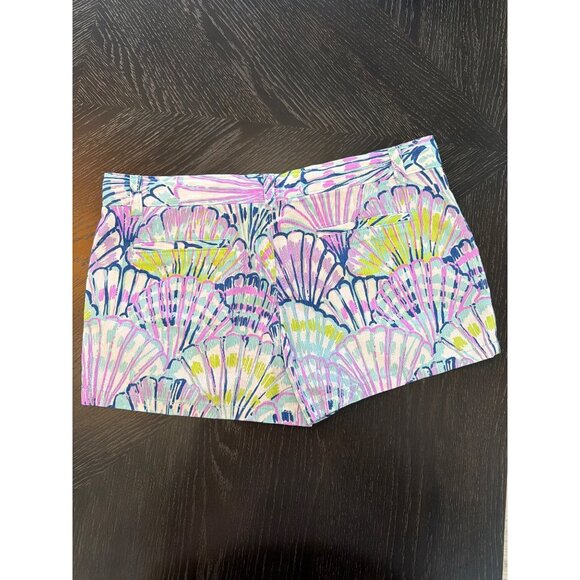 Lilly Pulitzer Oh Shello Girls 14 Printed Cotton Shorts Size 14 Shell Beach Purp - Picture 3 of 6